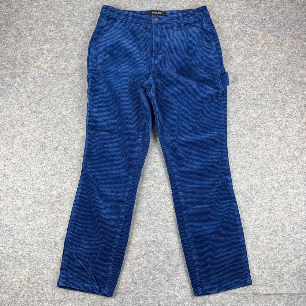 Judy Blue High Rise Corduroy Carpenter Pants 26" Slim‎ Fit Blue Womens 28